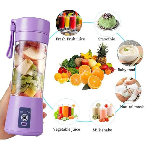 Juicer Blender 6 Blades USB Portable 380ml Mini Fruit Bottle Juicer Small Blender