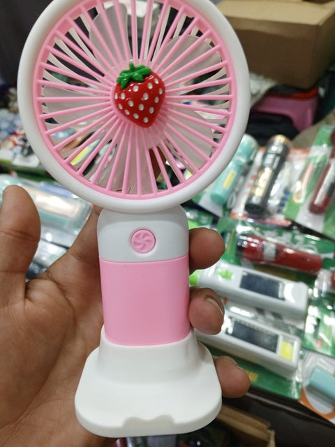 Rechargeable Mini Handy Fruit Character Fan Portable USB Cooling Fan Cute Design Handheld Fan For Kids And Travel - With Cable